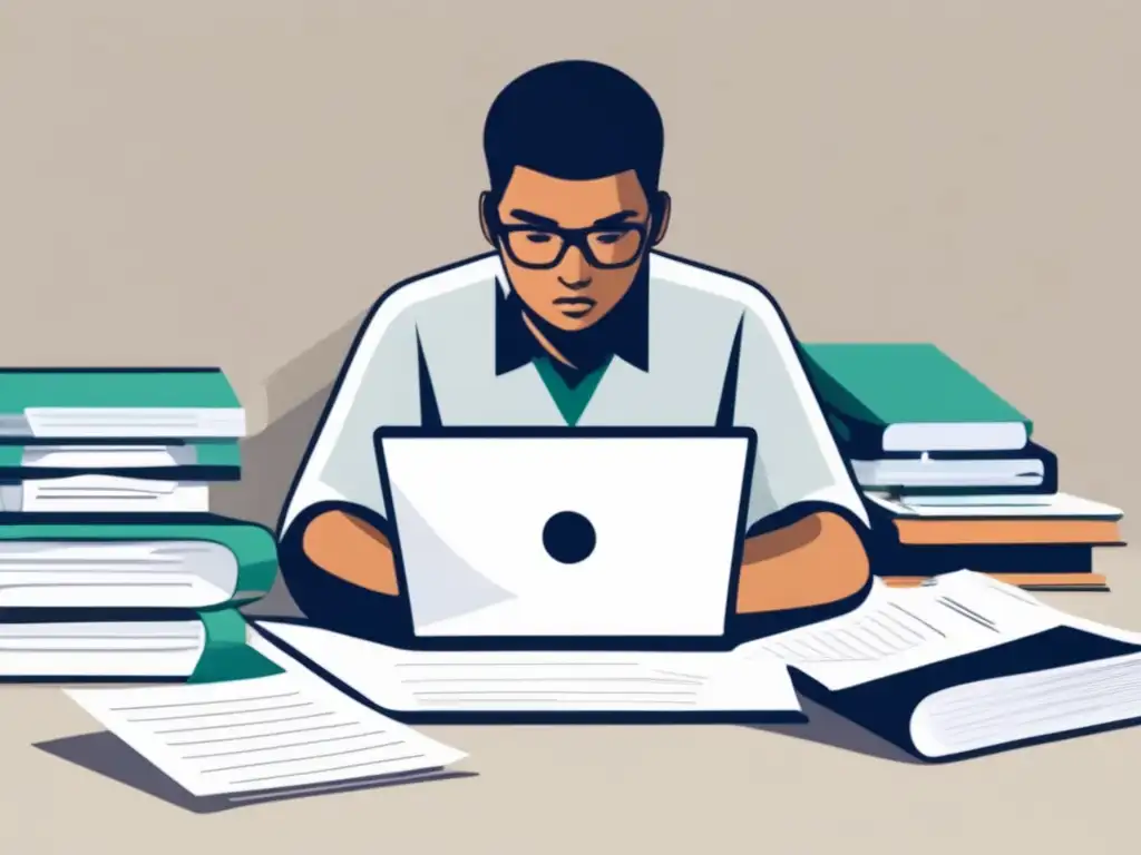 Persona analizando preguntas de examen Persona analizando preguntas trampa en examen de admisión