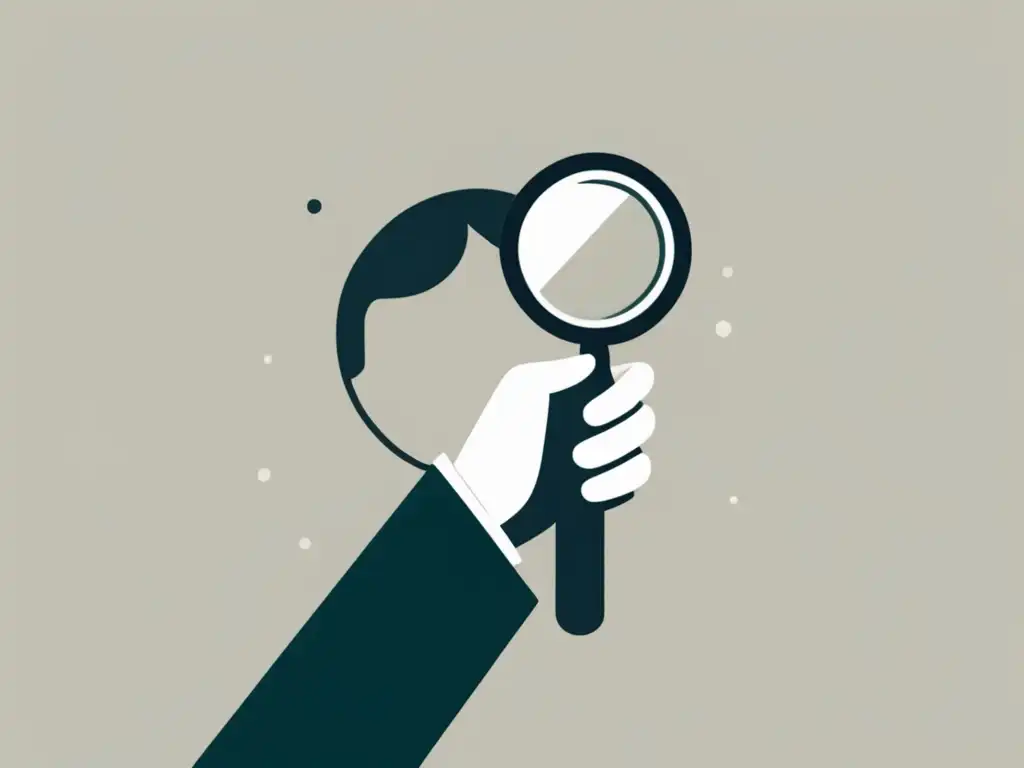 Investigación y análisis con lupa Persona investigando proceso de admisión con estrategias efectivas
