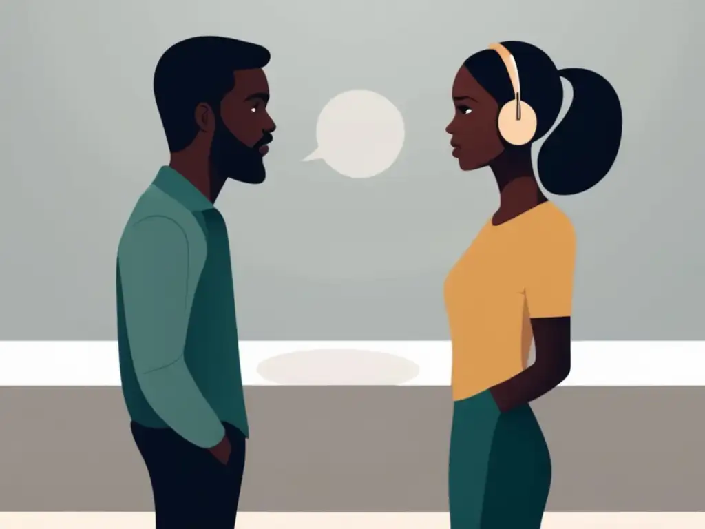 Conversación empática y resolutiva Dos personas en una conversación profunda con habilidades de comunicación efectivas
