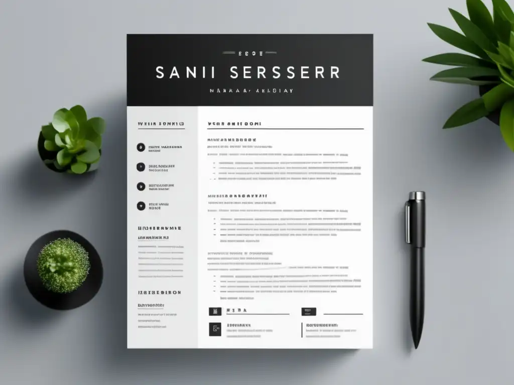 Plantilla de currículum minimalista y moderna Plantilla CV minimalista y moderna con líneas limpias y organización estratégica
