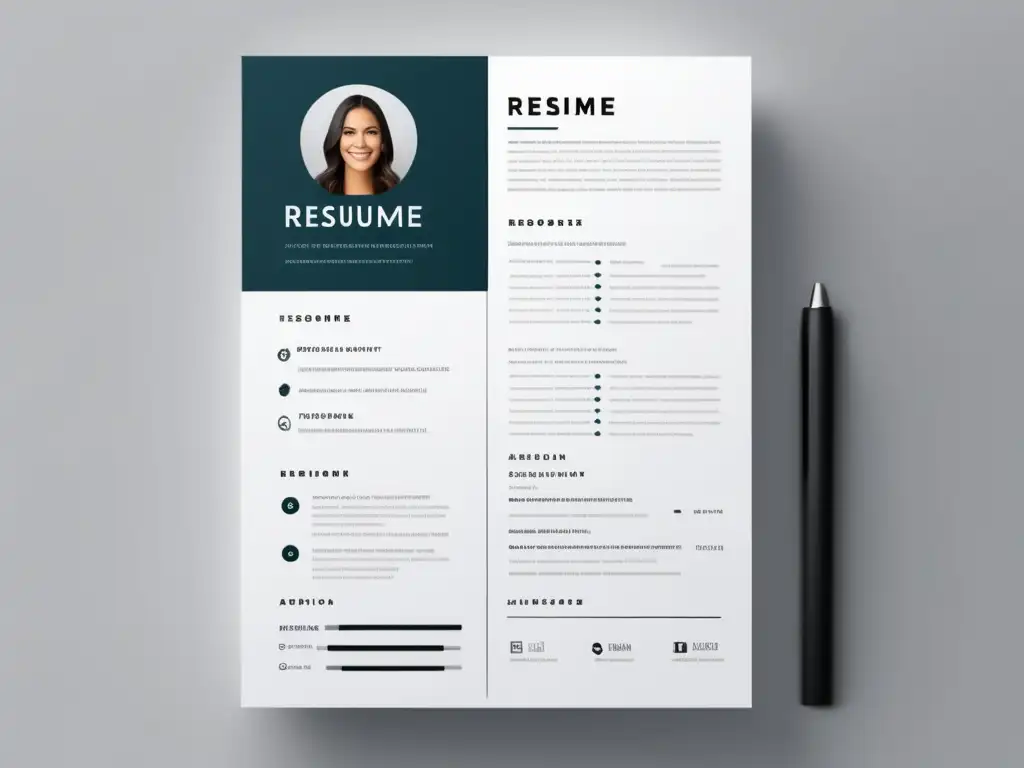 Plantilla de curriculum moderno y minimalista Plantilla moderna de currículum con diseño limpio y elegante