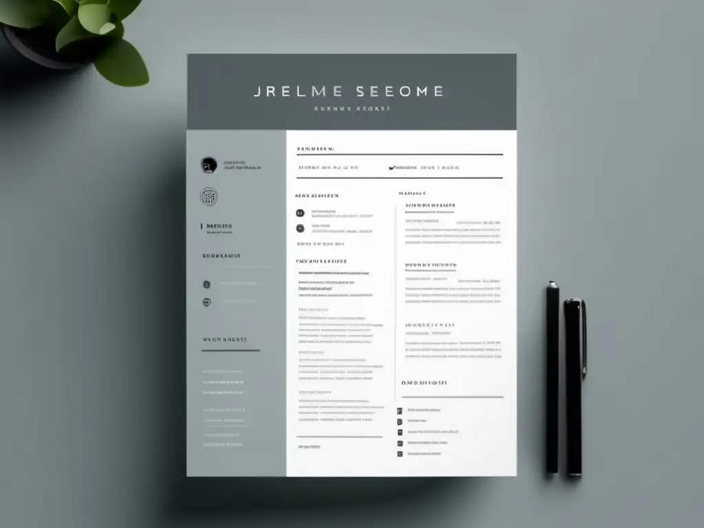 Plantilla de currículum moderno y minimalista Plantilla moderna de currículum con diseño limpio y elegante, resaltando logros, experiencia laboral y proyectos personales