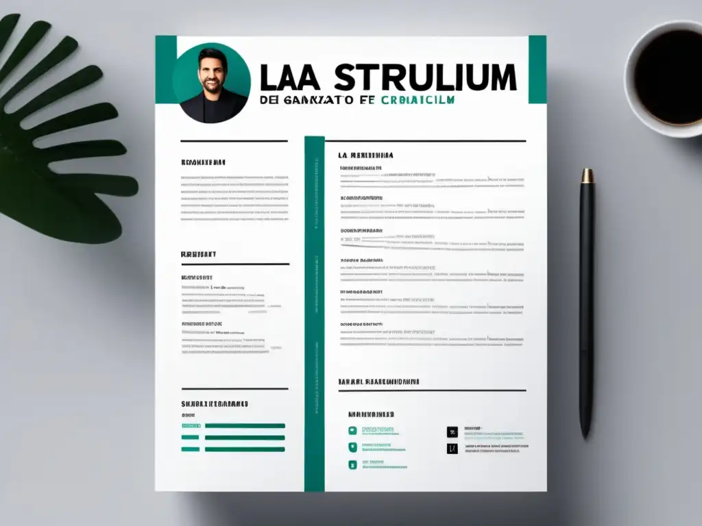 Plantilla de currículum moderno y minimalista Plantilla moderna y minimalista para currículum: Organización del currículum universitario