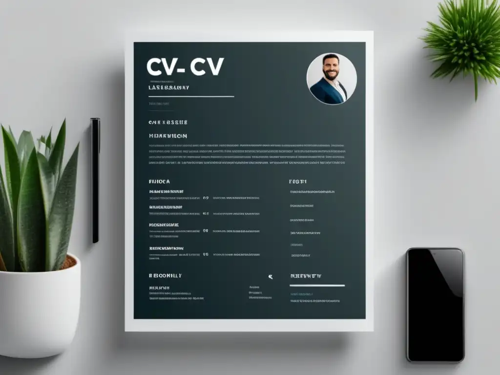 Plantilla moderna de CV en blanco y negro Plantilla CV moderna y minimalista para crear una impresión profesional y sofisticada