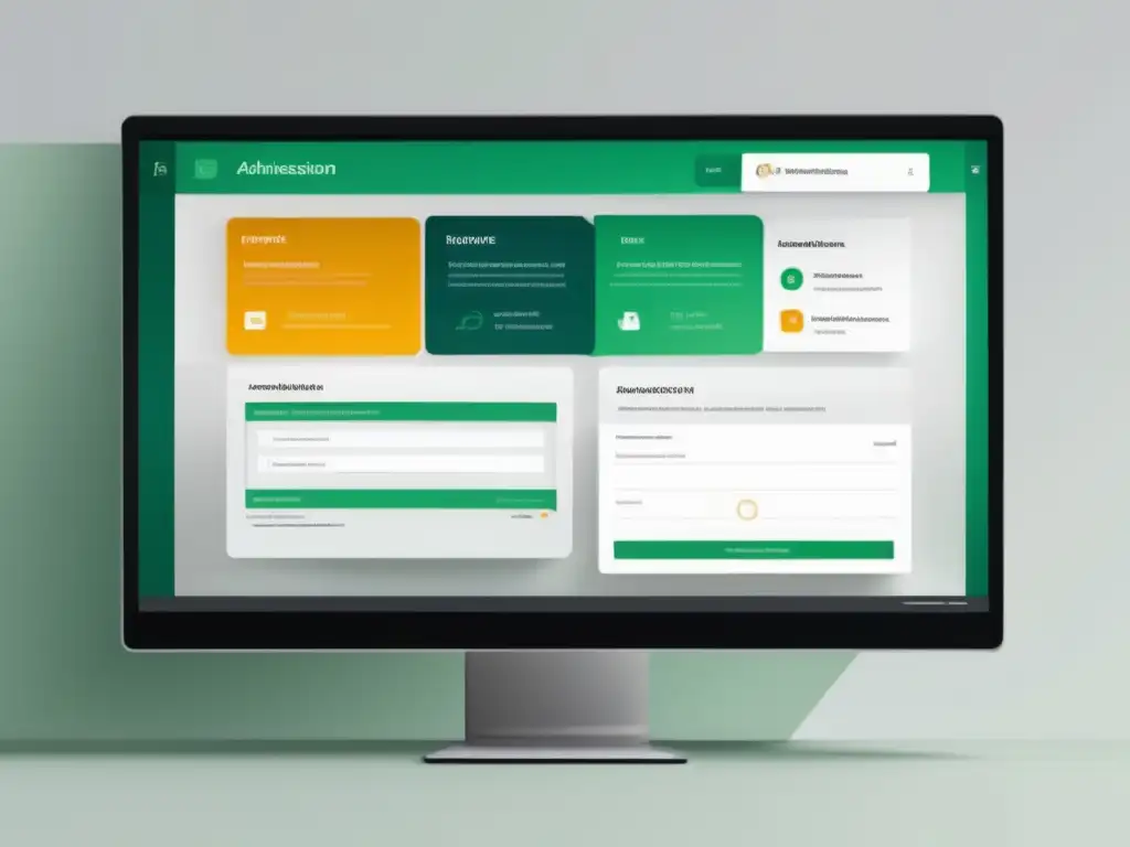 Plataforma de admisiones virtuales eficiente Plataformas virtuales admisiones - Imagen moderna y minimalista de una plataforma de admisiones virtual con una interfaz intuitiva y profesional