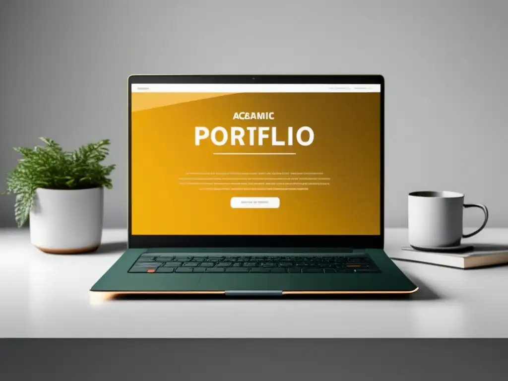 Portafolio académico moderno y elegante Diseño portafolio académico destacado en laptop moderna