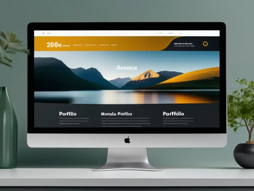 Portafolio digital minimalista 8k Diseño portafolio académico destacado en pantalla de alta resolución