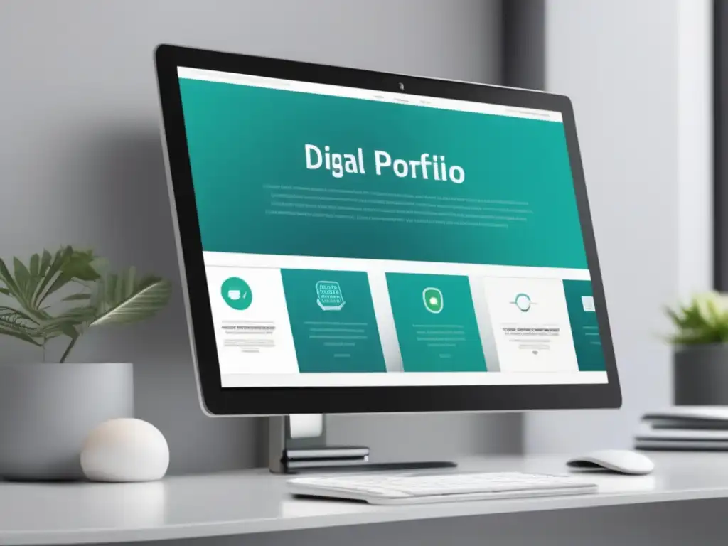 Portafolio digital moderno y elegante Portafolio digital moderno y elegante que demuestra competencias digitales en admisiones universitarias