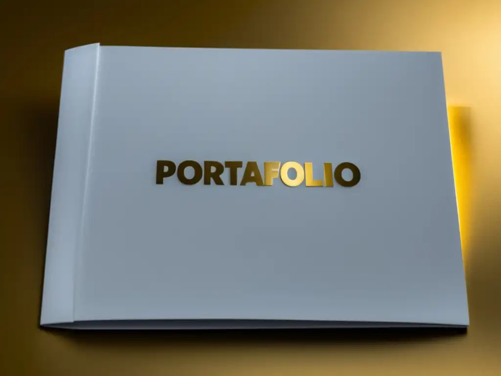 Carpeta Portafolio Estelar Portafolio Estelar con Componentes Esenciales: Carpeta blanca elegante con letras doradas y reflejo sutil