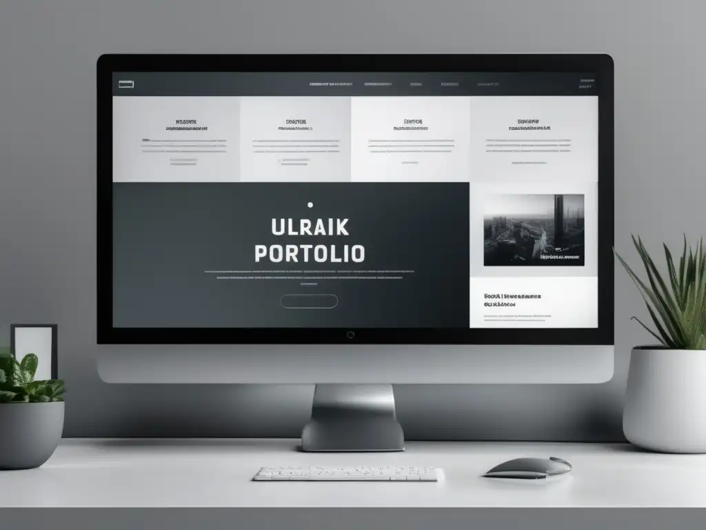 Portafolio digital minimalista con diseño elegante (46 caracteres) Portafolio universitario: Expresar fortalezas, diseño moderno, imagen de perfil, experiencia laboral, habilidades y proyectos