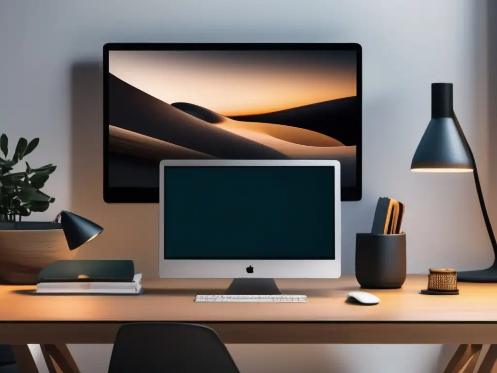 Espacio de trabajo artístico y profesional Portfolio artístico en admisiones universitarias: Espacio de trabajo moderno con laptop y diversas formas de arte
