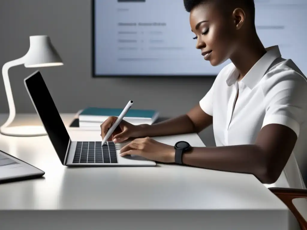 Espacio de trabajo minimalista: Estudiante enfocado Mejorar preparación universitaria con feedback instantáneo -