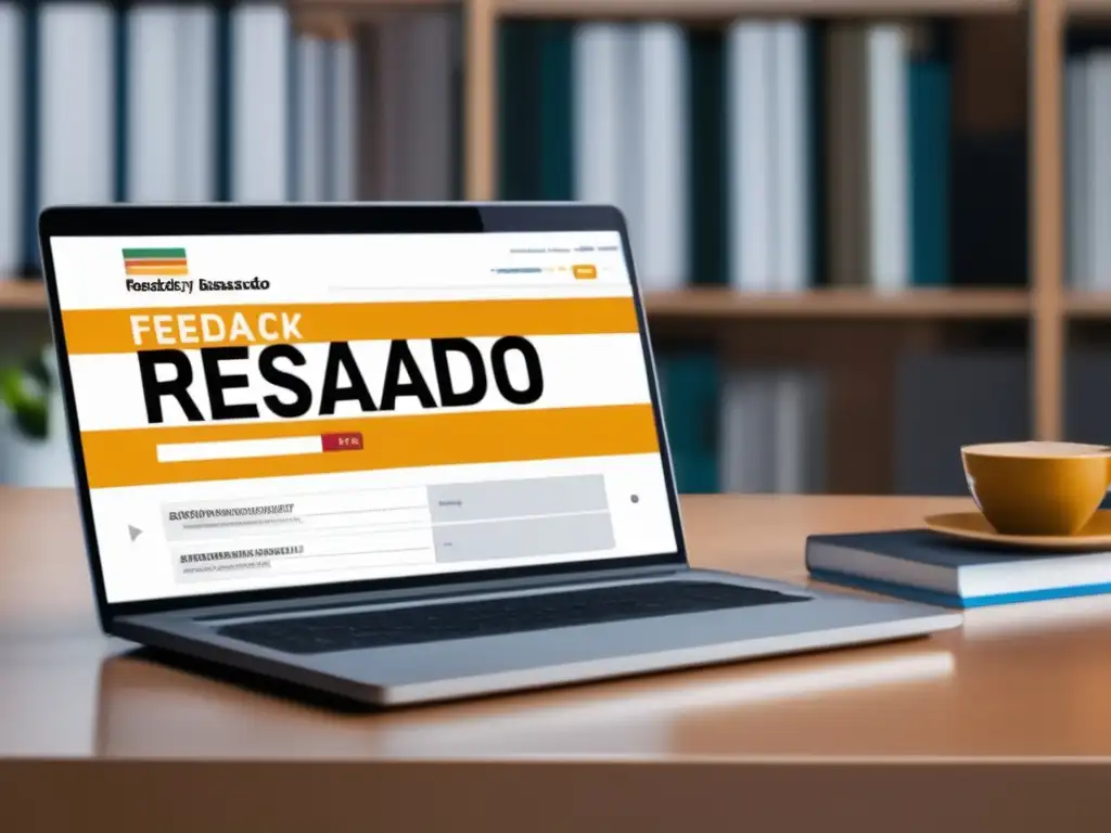 Estudiante evaluando progreso Mejorar preparación universitaria con feedback instantáneo - Persona en escritorio con laptop y progreso académico