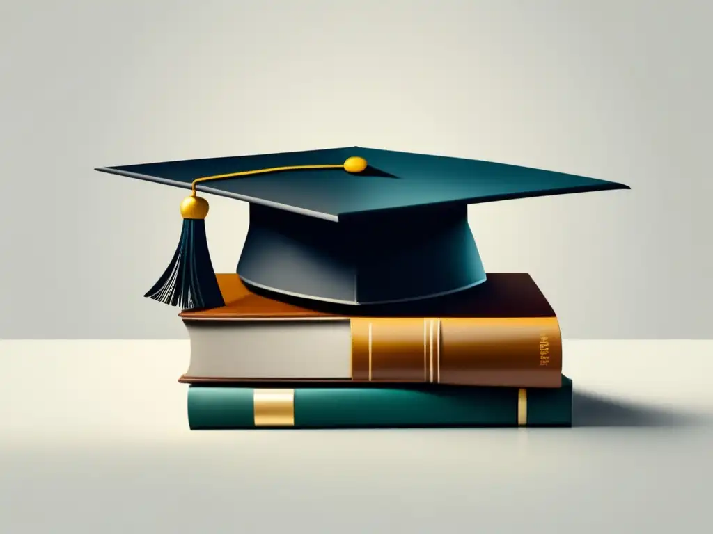 Préstamo estudiantil: libros y birrete en una imagen minimalista Préstamo estudiantil: Pasos para solicitarlo