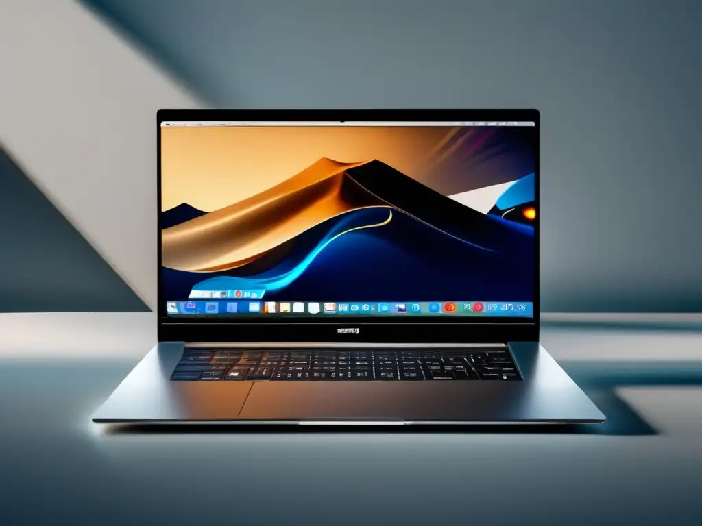 Laptop moderno y elegante con representación gráfica de dinero Préstamos estudiantiles: imagen 8k detallada, diseño minimalista y moderno, laptop plateada con pantalla de dinero