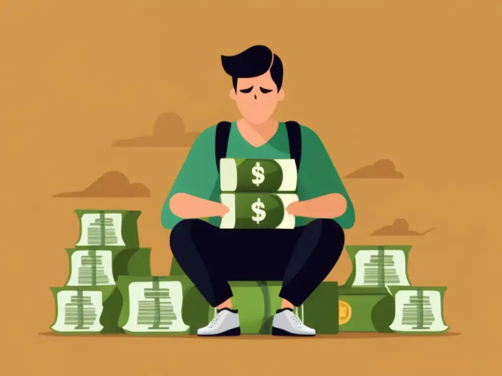Estudiante con deuda estudiantil Préstamos estudiantiles: impacto financiero futuro - Estudiante con deuda y calculadora