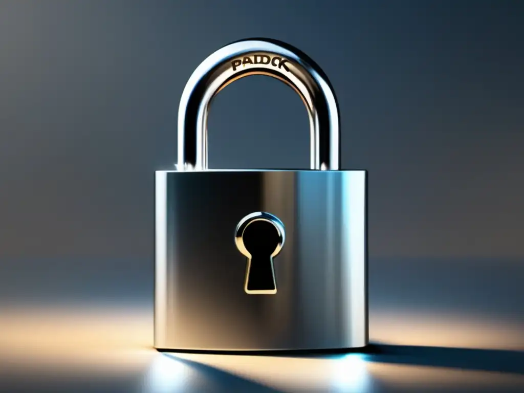 Cerradura moderna y elegante Privacidad en admisiones universitarias: Candado moderno y elegante que simboliza la importancia de proteger la información personal