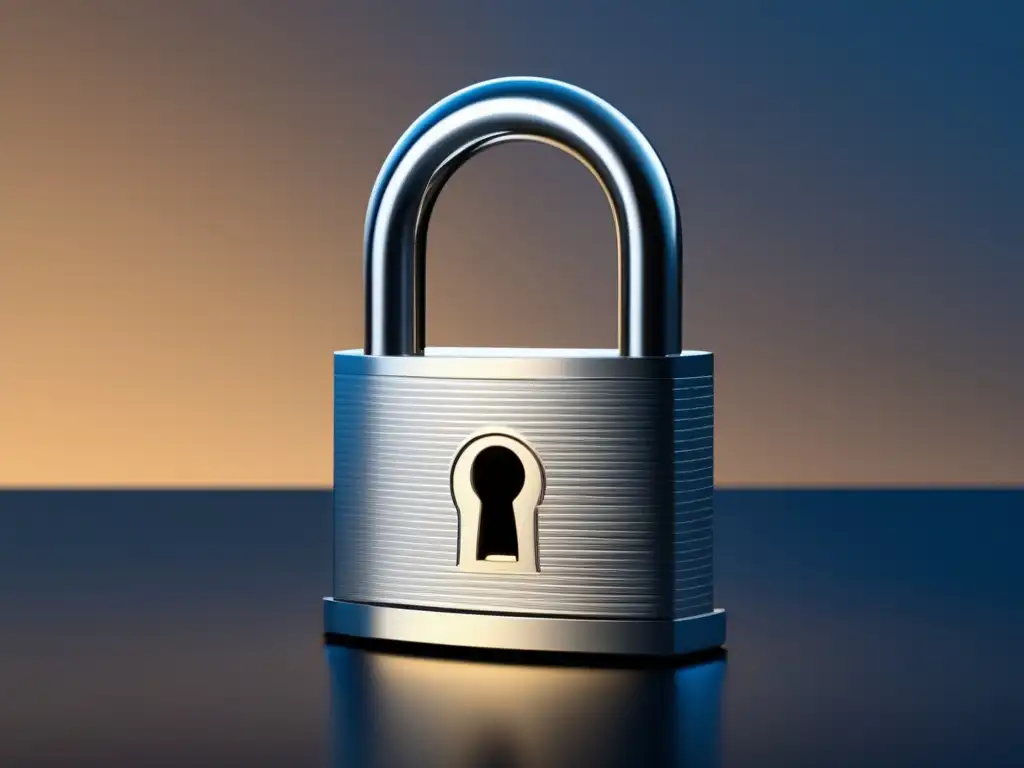 Seguridad y privacidad: Cerradura plateada 8k Privacidad en admisiones universitarias: Cerradura plateada de diseño moderno, simbolizando seguridad y privacidad