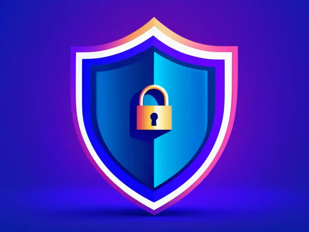 Protección de datos en el proceso de inscripción Privacidad estudiantil: escudo moderno con candado, seguridad y confidencialidad en admisiones universitarias