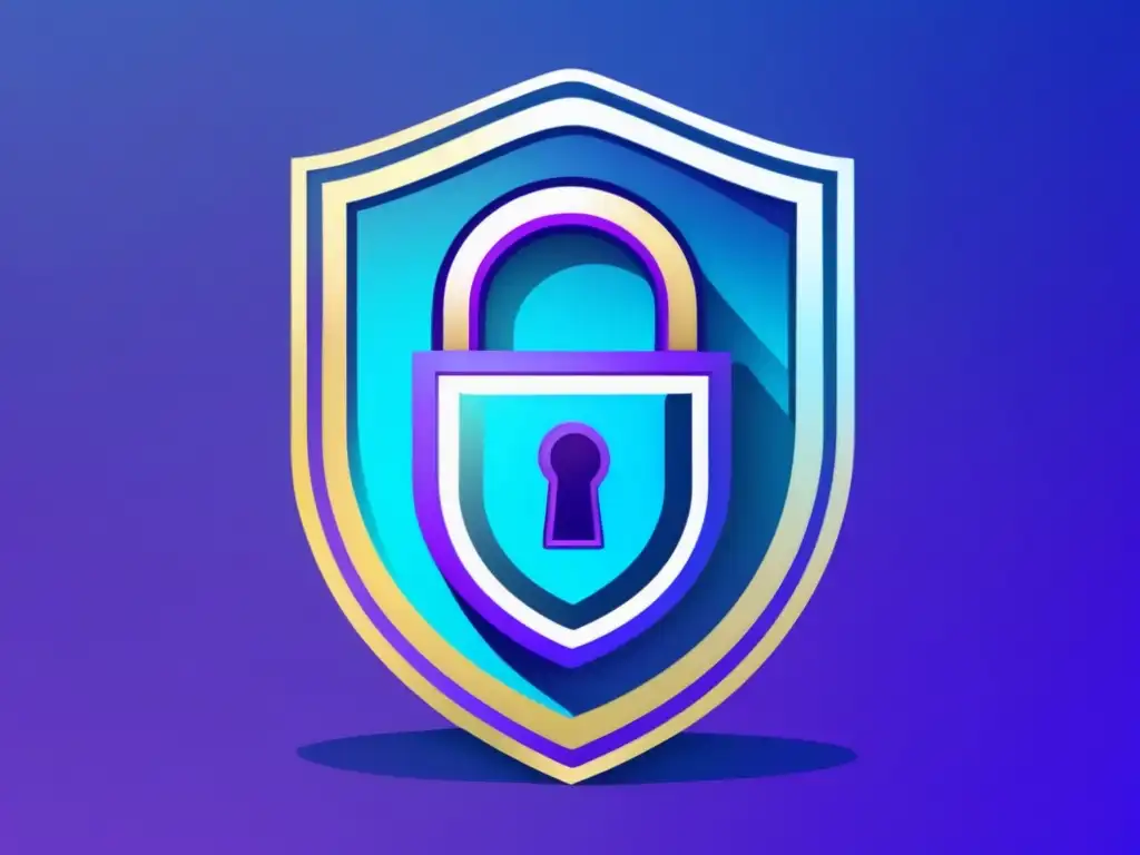 Seguridad académica confiable Privacidad resultados académicos acceso: imagen de un candado digital con escudo, simbolizando seguridad y protección