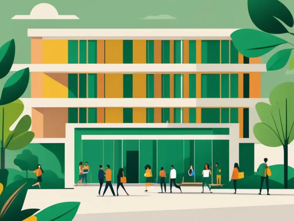 Universidad inclusiva y sin estrés Proceso de admisiones universitarias sin estrés en un entorno moderno y acogedor