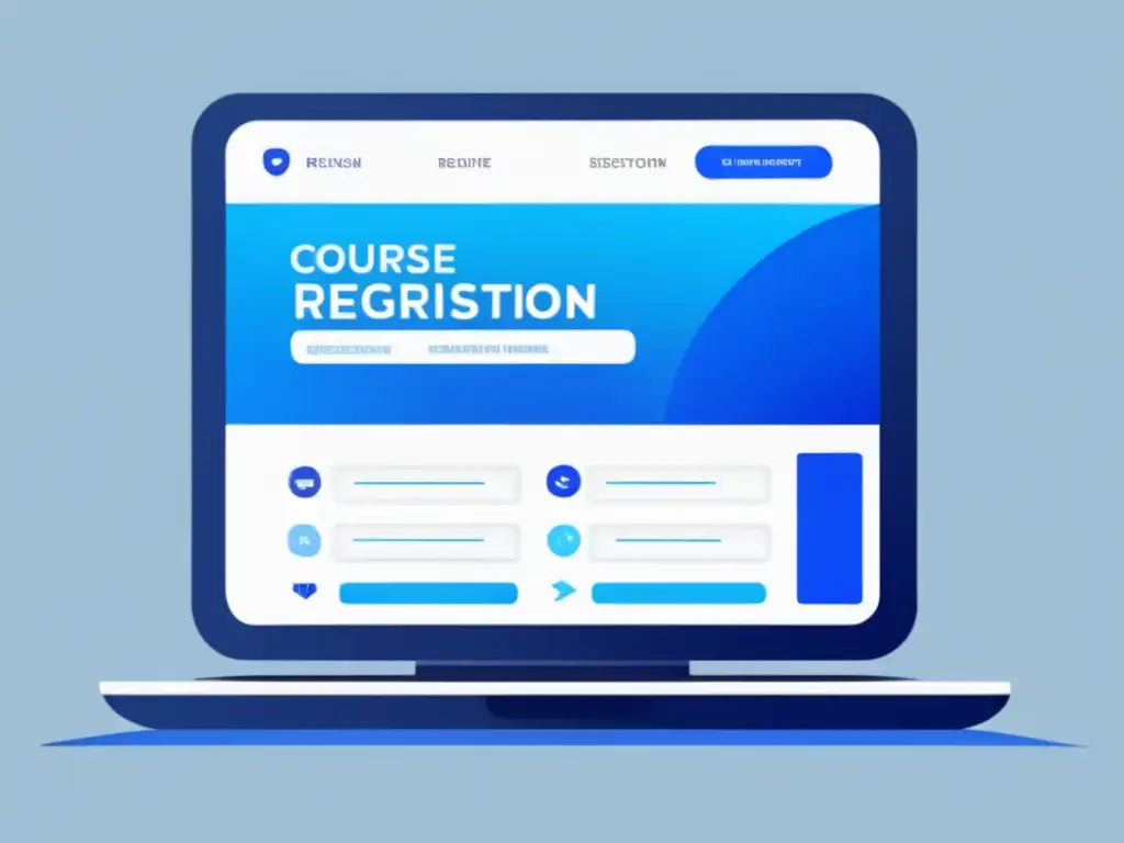 Interfaz intuitiva de registro de cursos online Proceso de admisiones universitarias en línea: interfaz intuitiva y moderna para registrarse en cursos online