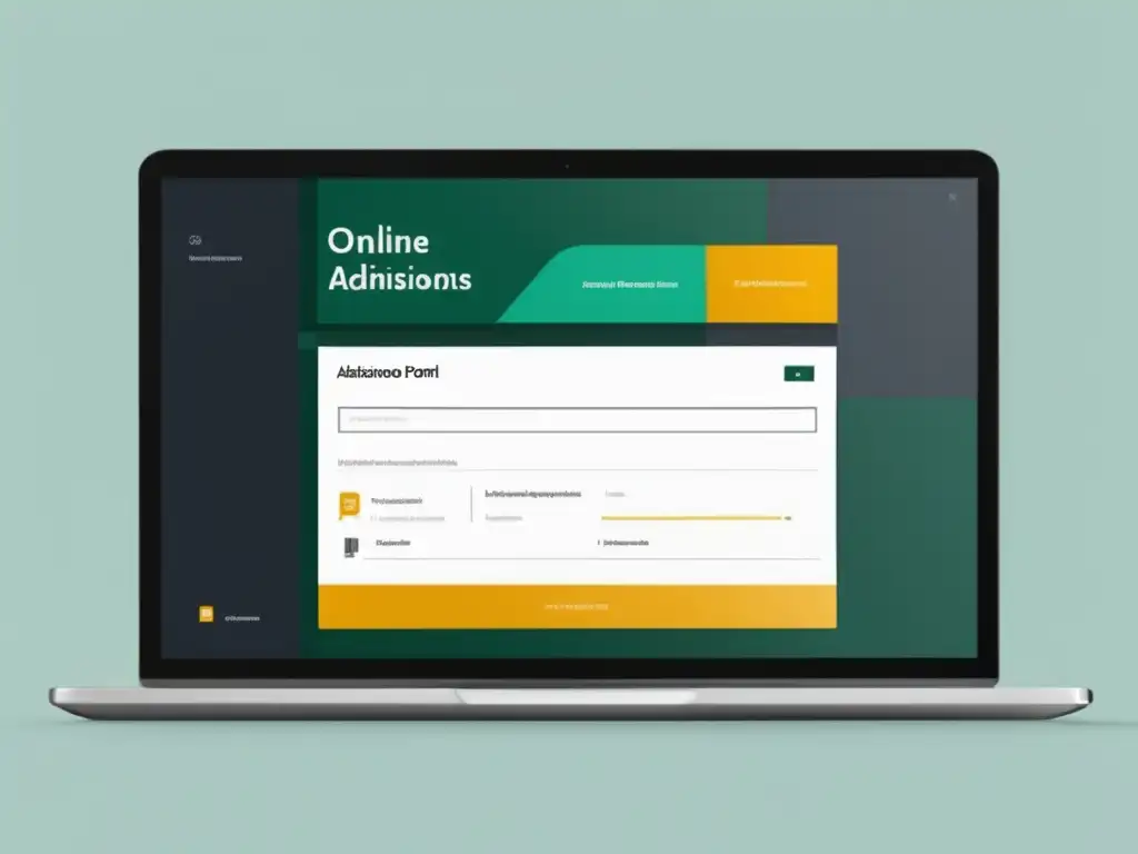 Portal de admisiones universitarias en línea Proceso de admisiones universitarias en línea con diseño moderno y minimalista