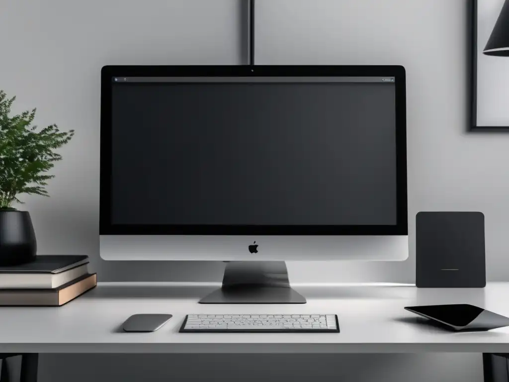 Elegante escritorio con laptop de Harvard Proceso admisión universidades: Imagen 8k minimalista, moderna, con escritorio negro y laptop plateada de Harvard
