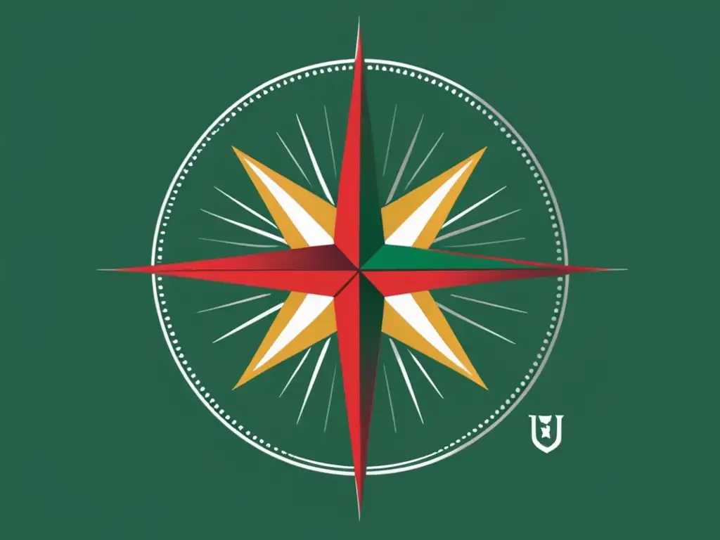 Brújula con emblemas universitarios LATAM Proceso admisión universitaria en Latinoamérica: brújula minimalista con emblemas de universidades