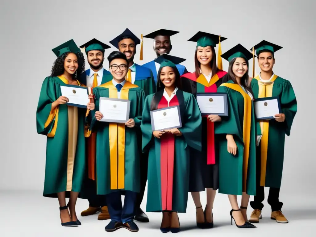 Éxito universitario de estudiantes internacionales Proceso de admisión universitaria internacional: estudiantes diversos celebran éxito