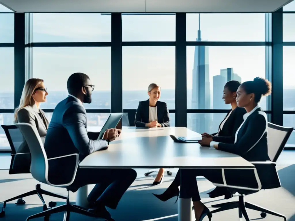 Equipo diverso en dinámica reunión Profesionales colaborando en entrevistas grupales