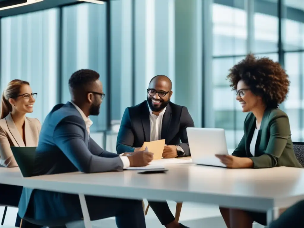 Profesionales colaborando en oficina moderna Profesionales colaborando en una oficina moderna - Ventajas del aprendizaje colaborativo