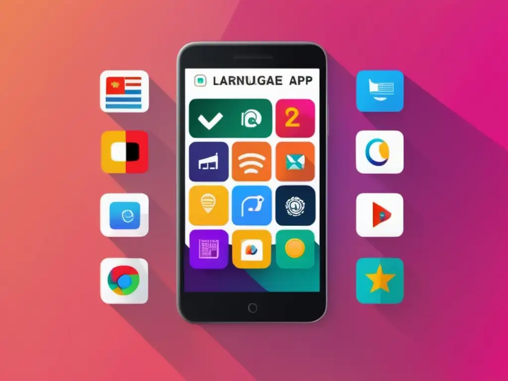 App de idiomas interactiva y moderna Recursos para aprender inglés académico en una app de pantalla de smartphone moderna