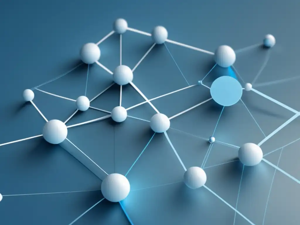Red de nodos interconectados en azul y gris Red de nodos interconectados en tonos azules y grises, simbolizando la importancia de la networking en admisiones universitarias
