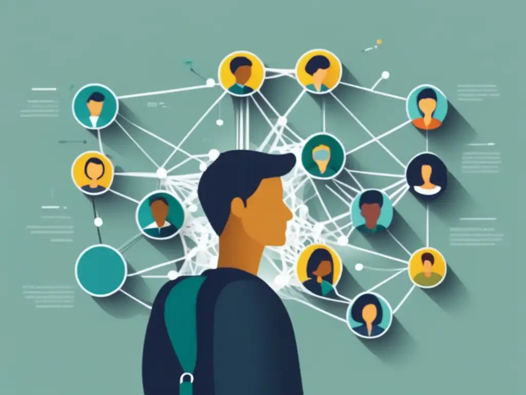 Redes de Apoyo en Admisión Redes de apoyo en admisiones universitarias: ilustración minimalista y moderna que destaca la importancia de un sólido sistema de apoyo