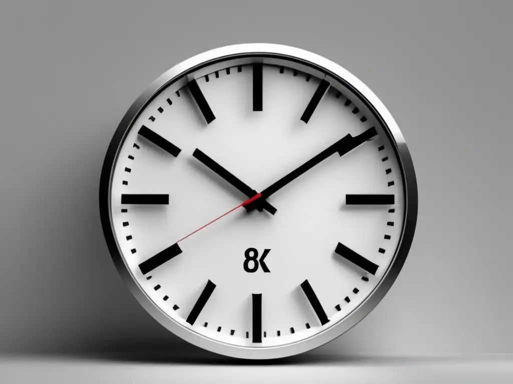 Reloj minimalista con iconos coloridos Reloj minimalista con iconos de gestión del tiempo y metas en fondo blanco