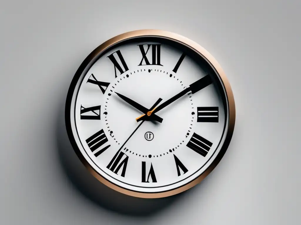 Reloj minimalista y moderno en fondo blanco Reloj minimalista y moderno con detalles intrincados que destaca en fondo blanco