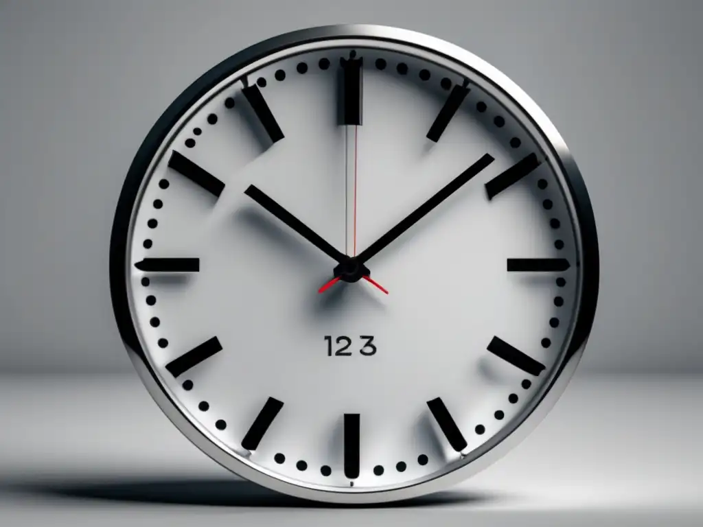 Reloj minimalista y moderno en fondo blanco Reloj moderno y minimalista, símbolo del manejo del tiempo en exámenes de admisión universitaria