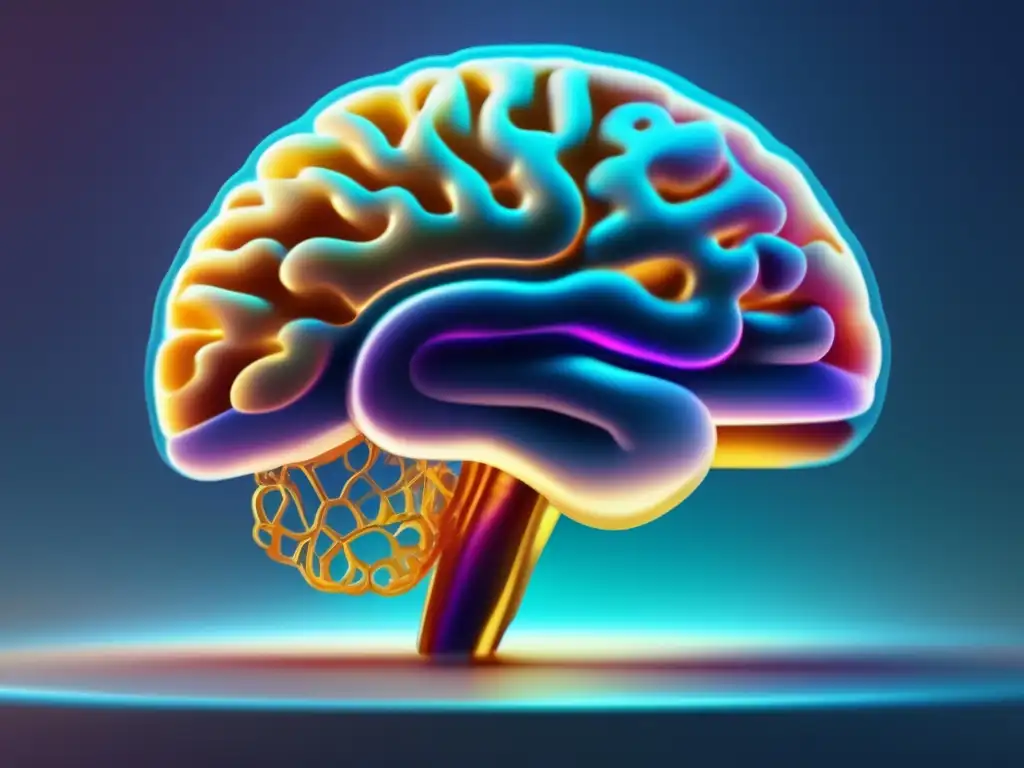 Cerebro humano y alimentos nutritivos Nutrición para rendimiento mental: Cerebro detallado, redes neuronales y alimentos clave en imagen 8k