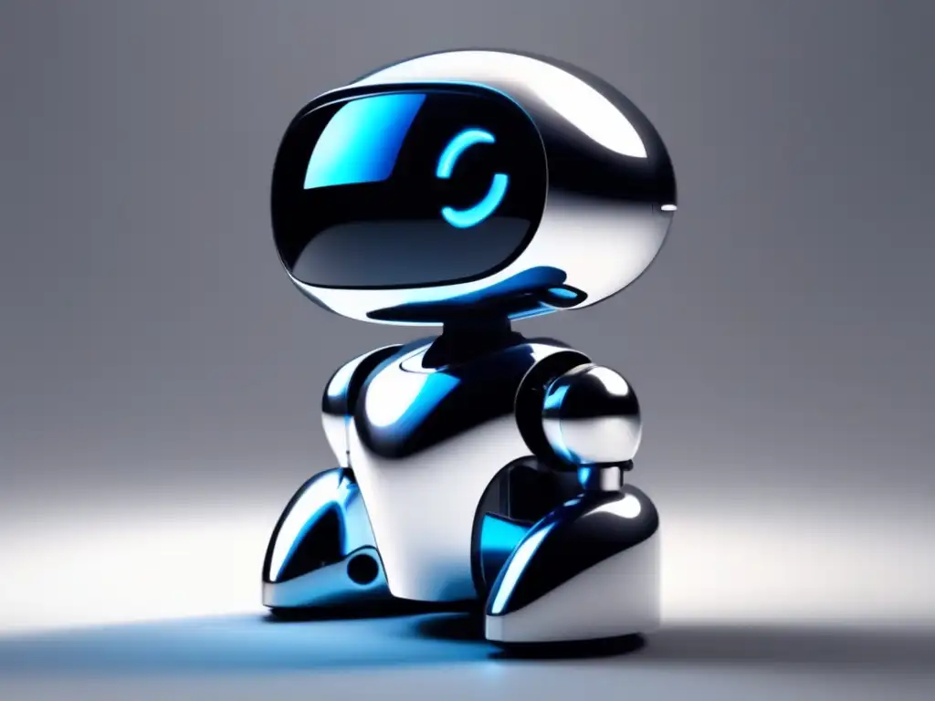 Robot minimalista con expresiones emocionales Robot minimalista con expresión emocional, escuchando en entrevistas de admisión universitaria