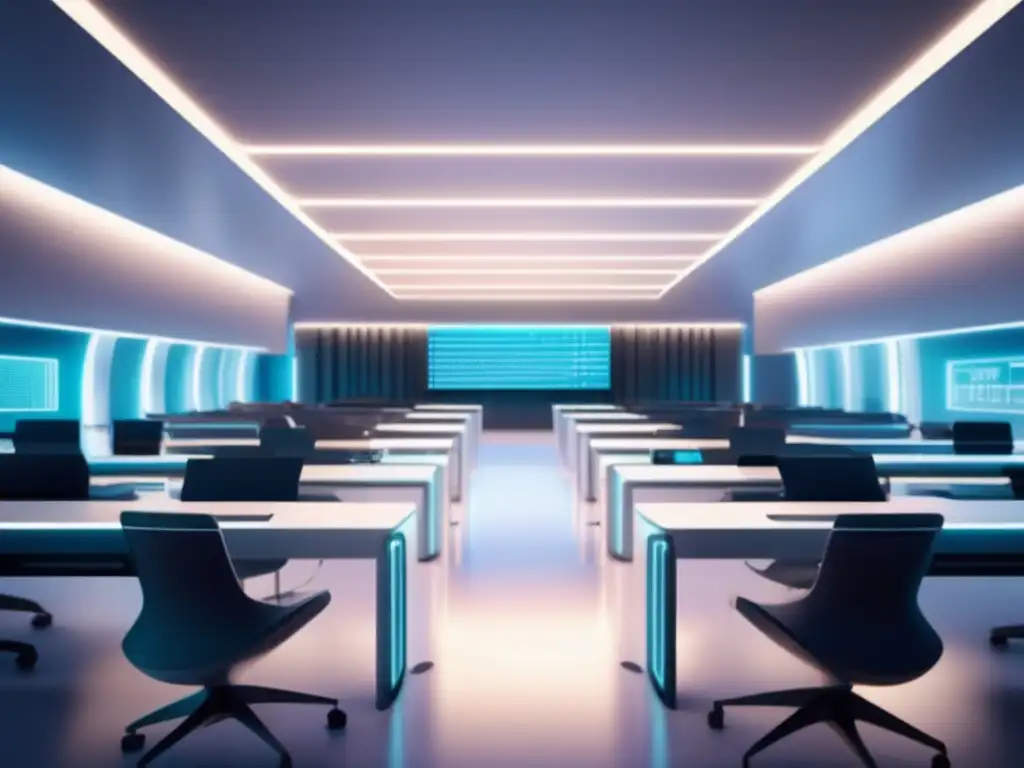 Sala de examen futurista con tecnología 5G Sala de examen futurista con tecnología 5G en exámenes de admisión