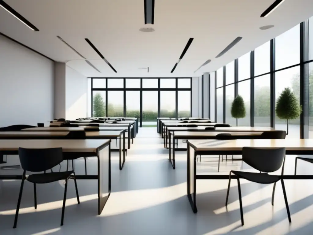 Sala de exámenes universitarios moderna y minimalista Sala de examen universitario minimalista y moderna