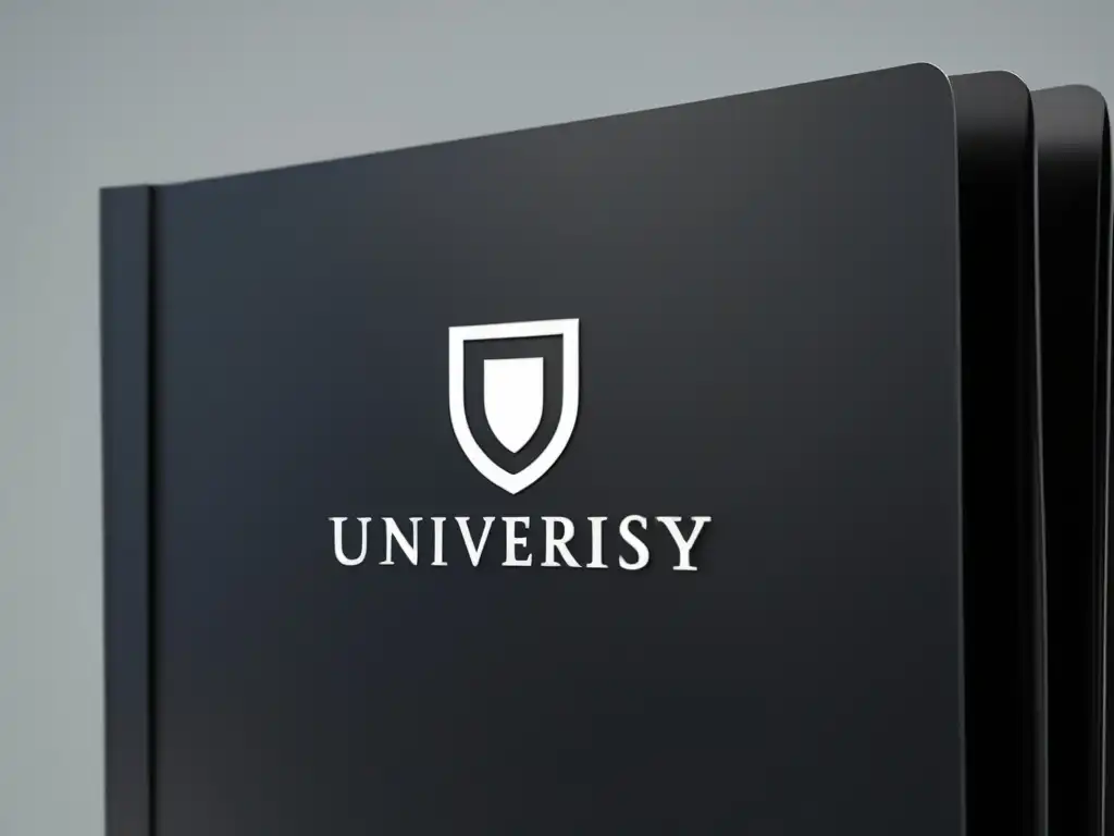 Carpeta segura para documentos universitarios Seguridad documentación admisiones universitarias: Carpeta universitaria negra con logo grabado, cierre con combinación plateado
