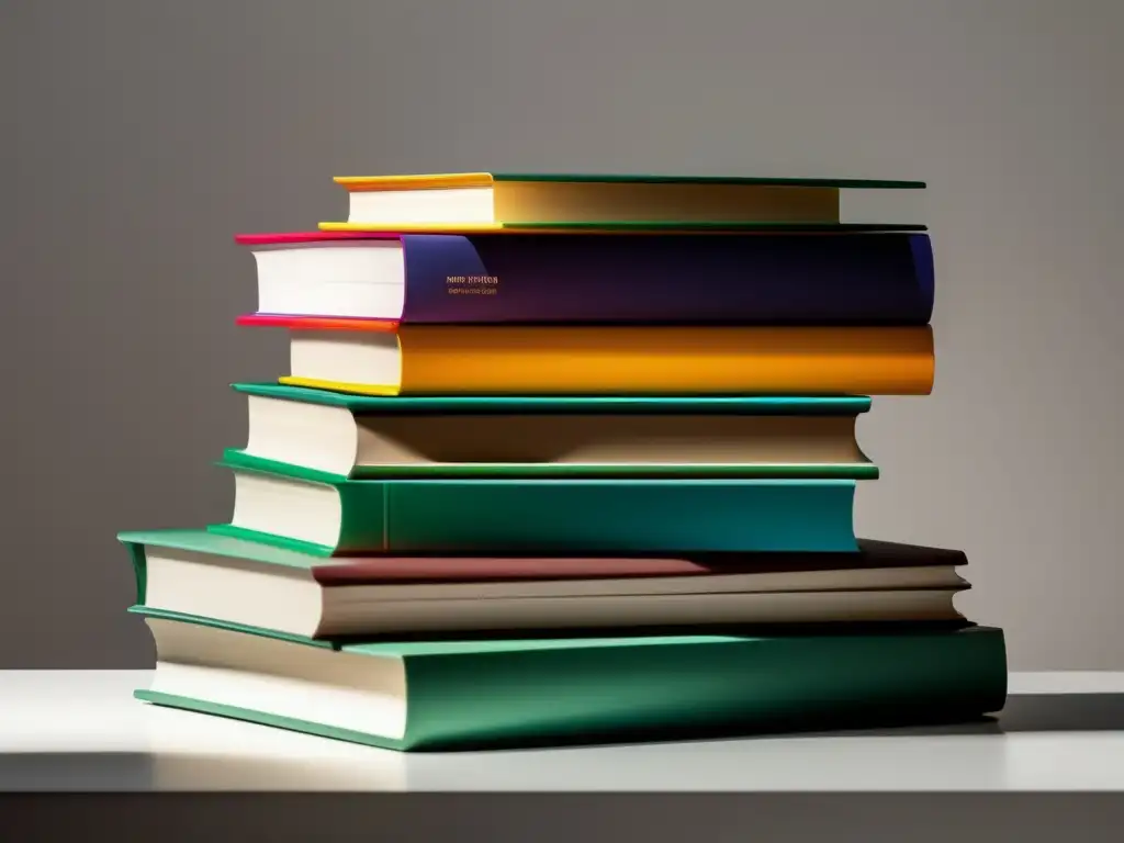 Organización y conocimiento en universidad Seguridad en manejo de datos universitarios: libros organizados en superficie blanca con colores vibrantes y suaves sombras