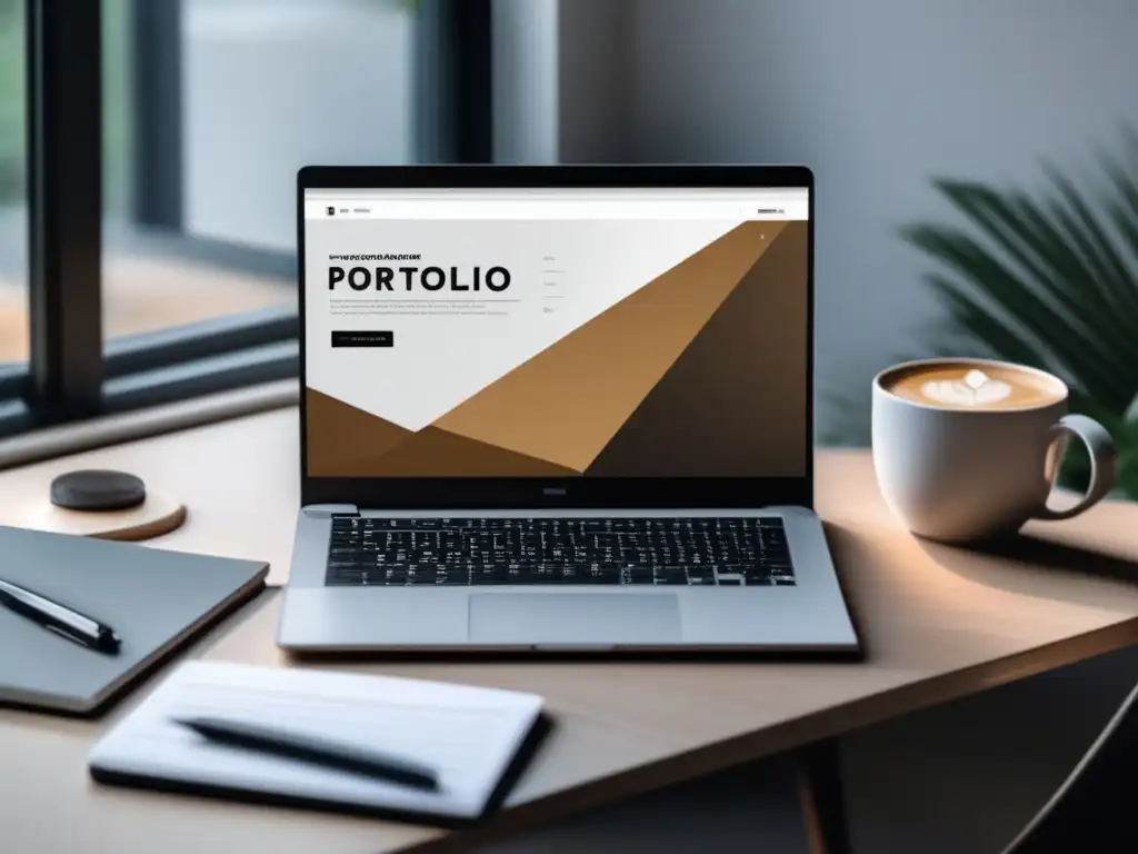 Espacio de trabajo minimalista y moderno Selección de trabajos para portafolio universitario