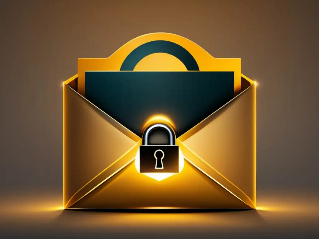 Confidencialidad y seguridad Envelope con símbolo de candado, importancia del secreto profesional en asesoría universitaria