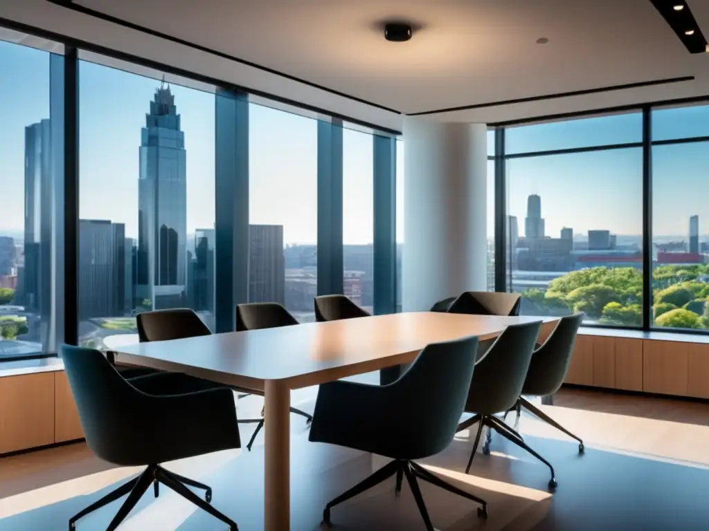 Sala de entrevistas moderna y minimalista Simulación de entrevistas universitarias: ambiente minimalista y moderno
