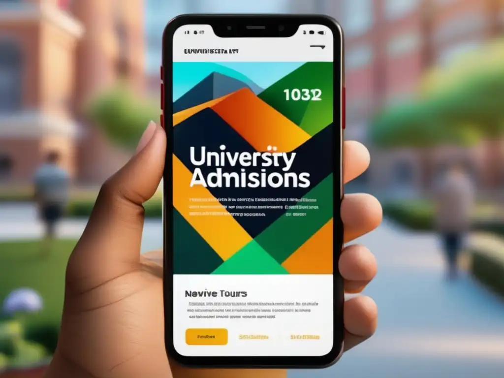 Smartphone universitario personalizado Smartphone con app de admisiones universitarias personalizada