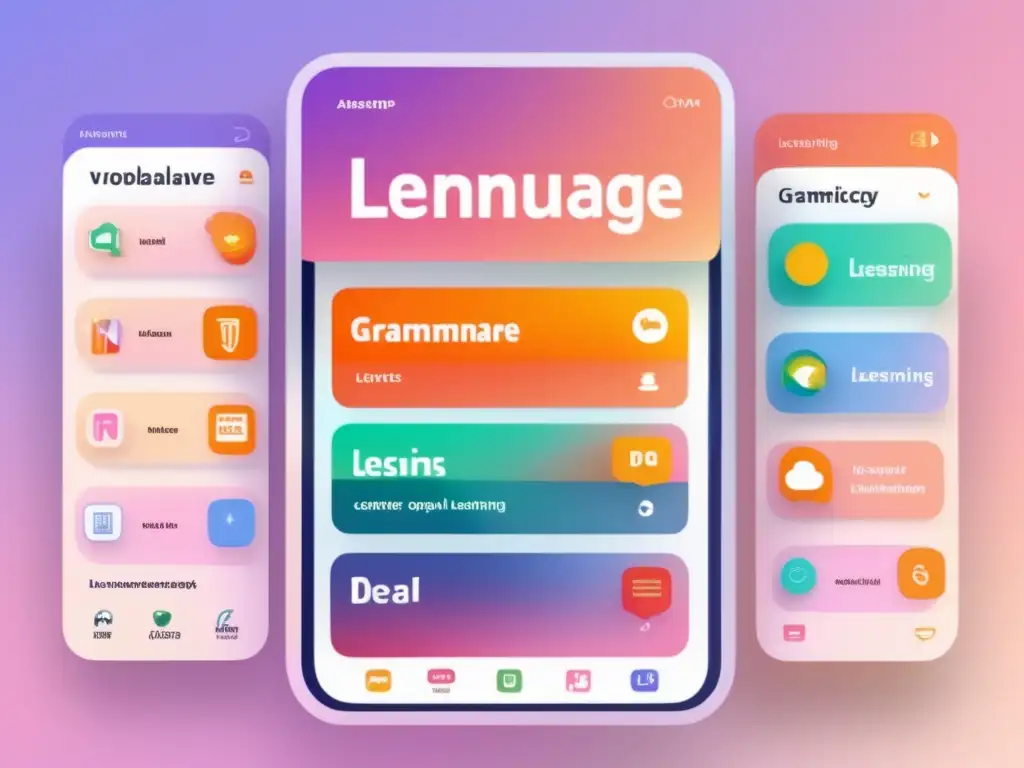 Aprende idiomas con una app moderna Smartphone con app de aprendizaje de idiomas: Preparación de inglés para universidad