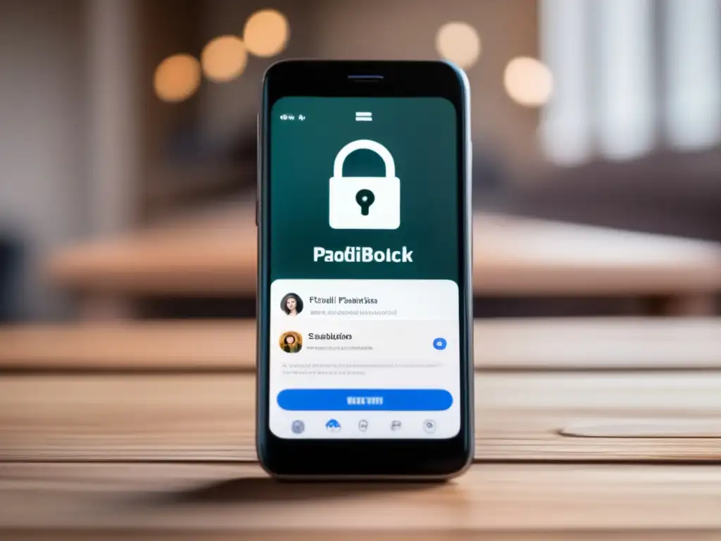 Smartphone seguro con privacidad Smartphone con app de redes sociales y perfil con privacidad en proceso de admisiones universitarias